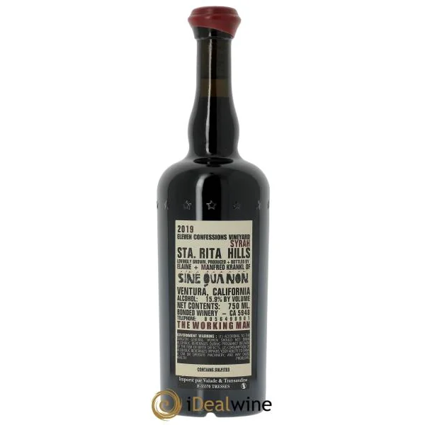 Santa Barbara Sine Qua Non Eleven Confession Syrah E Manfred Krankl 2019